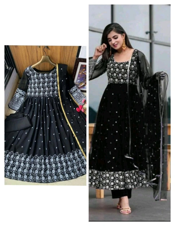 SF5 5639 RAYON Cotton *Kurtis pant duppta*
 *Embroidery work and with less* - M-38