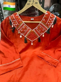 SF5 5640 *New wea*Work  *beautiful hand work*Embroidery work kurta 
With  pant set - 2XL-44