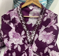 SF5 5641 Pure fine Cotton fabric Havy Embroidery Work Kurti with Pant with cotton  Dupatta
 - Purple, M-38