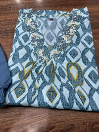 LCJ 5646 NEW Presenting Beautiful Heavy quality cotton Fabric designer festive wear kurti  and pant - Blue, L-40