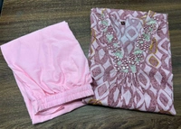 LCJ 5646 NEW Presenting Beautiful Heavy quality cotton Fabric designer festive wear kurti  and pant - Pink, XL-42