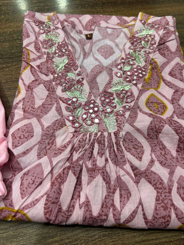 LCJ 5646 NEW Presenting Beautiful Heavy quality cotton Fabric designer festive wear kurti  and pant - Pink, 2XL-44