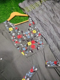 LCJ 5649 *NEW Very Beautiful 3ps Set 
cotton fabric Anarkali kurti pant and dupatta. - XL-42