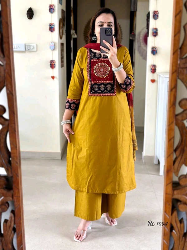 LCJ 5650 NEW FULL EMBROIDERY YOKE STRAIGHT KURTI  PANT MALMAL DUPATTA ARRIVAL 
 - 2XL-44