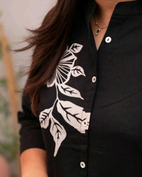 JKW 5658 
*New arrival pure Premium Rayon Cotton Kurti With Pant - Black, M-38