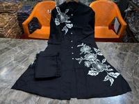 JKW 5658 
*New arrival pure Premium Rayon Cotton Kurti With Pant - Black, M-38