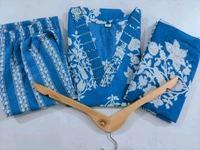 LCJ 5659 New Heavy Cotton Kurta Pant Dupatta  Sequence Work 
 - sky  Blue, 2XL-44