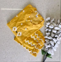 LCW 5666 *New Premium Designer  Fine cotton kurti Pant set* - Yellow, XL-42