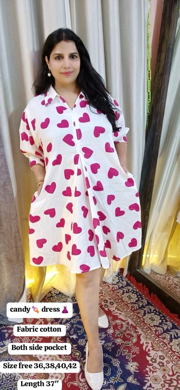 KD18  5670 Short candy dress 
Fabric cotton  - red, 3XL-46