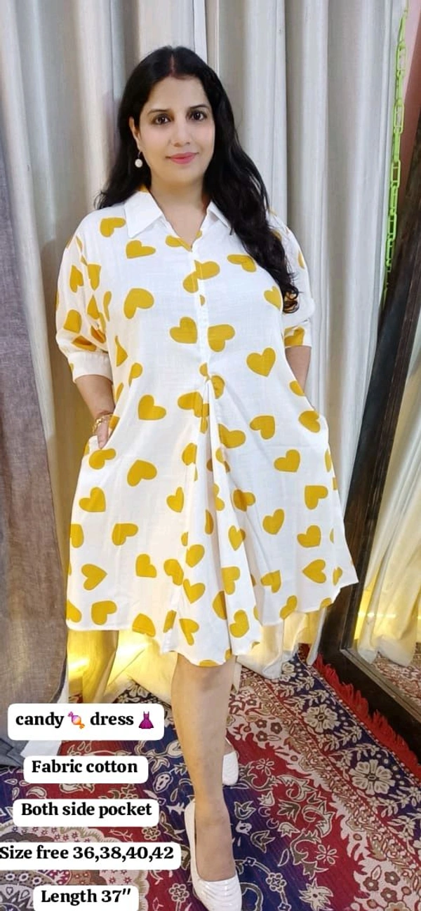 KD18  5670 Short candy dress 
Fabric cotton  - Yellow, 2XL-44