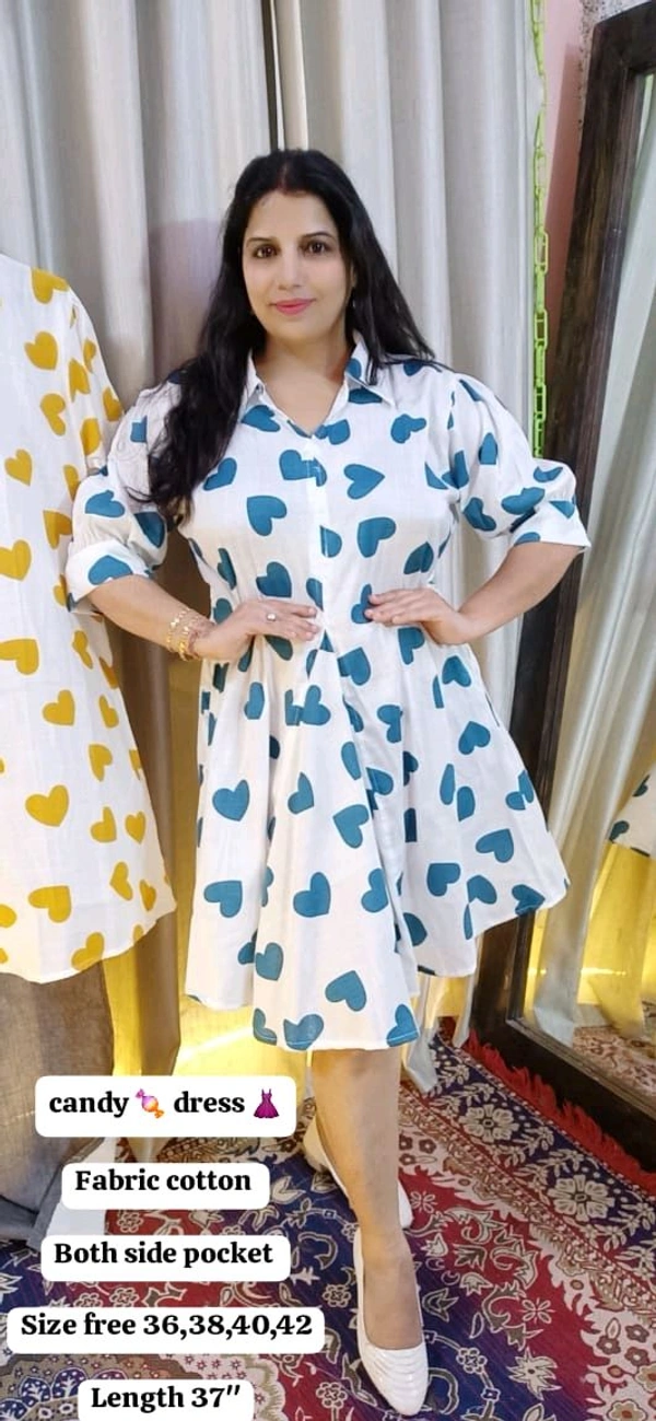 KD18  5670 Short candy dress 
Fabric cotton  - Blue, XL-42