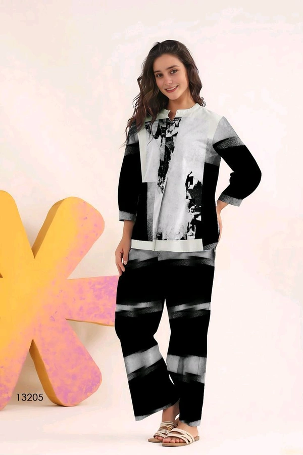 LCW 5675 New comfortable and beautiful Digital print Cotton Lilan cord set - M-38