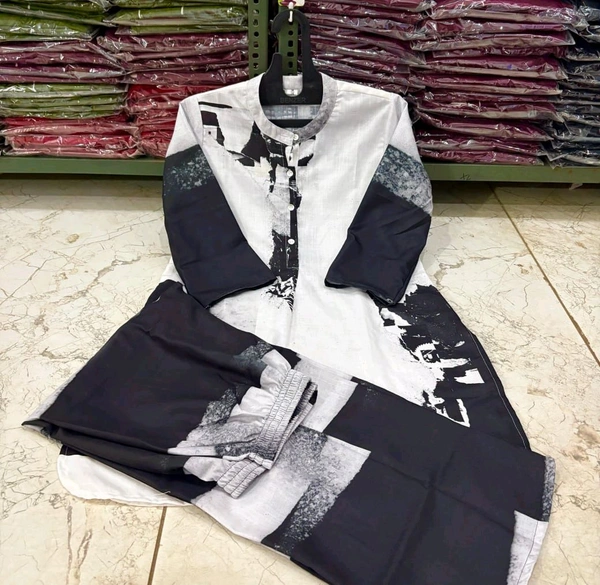 LCW 5675 New comfortable and beautiful Digital print Cotton Lilan cord set - M-38