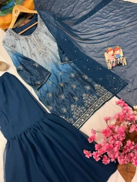 DSS 5679 GORGTTE  KURTI & SHARARA SET EMBROIDERY WITH DIAMOND WORK - M-38