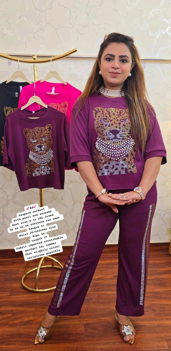 KD18  5680 Beautiful cord set Imported Stretchable 
Both side pocket  - Maroon, 34