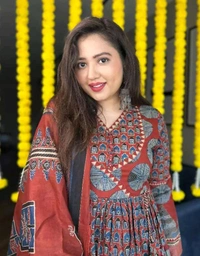 LCW 5681 *New lounch Cotton Print Flair Anarkali Suit  With Handwork  - Maroon, 2XL-44