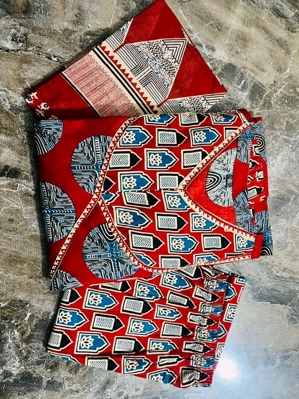 LCW 5681 *New lounch Cotton Print Flair Anarkali Suit  With Handwork  - Maroon, 3XL-46