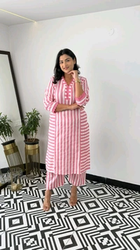 LCW 5682 *New We are Launching a* *beau comfortable
 Cotten Kurti With Pant  - Pink, XL-42