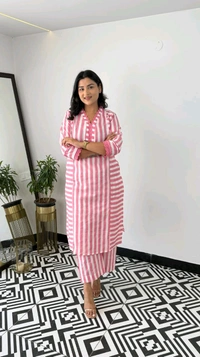 LCW 5682 *New We are Launching a* *beau comfortable
 Cotten Kurti With Pant  - Pink, XL-42