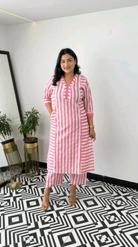 LCW 5682 *New We are Launching a* *beau comfortable
 Cotten Kurti With Pant  - Pink, XL-42