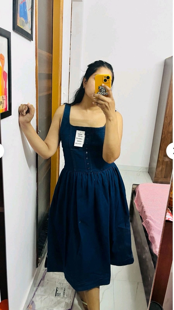 KD18  5683 Beautiful  Denim cute Dress*Fabric- Denim - 3XL-46