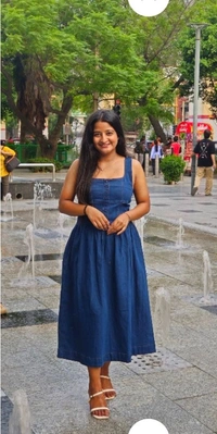 KD18  5683 Beautiful  Denim cute Dress*Fabric- Denim - 3XL-46