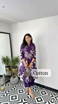 LCW 5684 *New lounch amazing Stylish  kurti pant set 
Very comfortable  and classy - Purple, 3XL-46