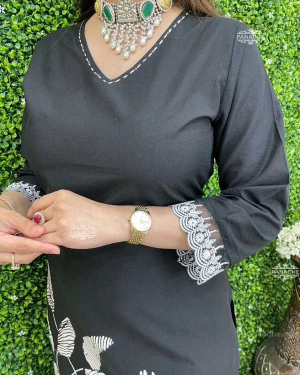 LCW 5692 *Cotton kurti with digital print with pant and Chanderi printed dupatta  - M-38