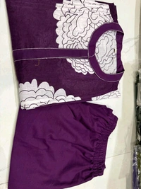 LCW 5694 *New pure Cotton Premium Floral Print cotton kurti Pant set Very comfortable - Purple, L-40
