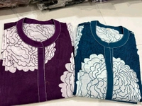 LCW 5694 *New pure Cotton Premium Floral Print cotton kurti Pant set Very comfortable - Purple, 3XL-46