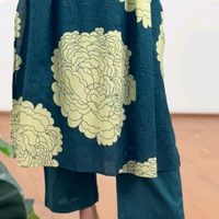 LCW 5694 *New pure Cotton Premium Floral Print cotton kurti Pant set Very comfortable - Blue, M-38