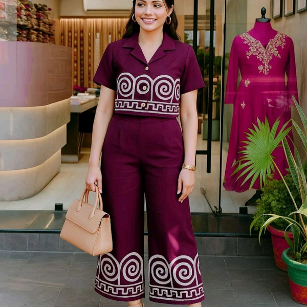LCW 5696  New Design Launch*Beautiful cotton Cord set  With  Package:  - Purple, XL-42