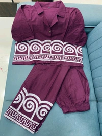 LCW 5696  New Design Launch*Beautiful cotton Cord set  With  Package:  - Purple, XL-42