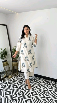 LCW 5703 *New  Floral Fine Pure cotton kurti pant set
Very Classy Designe Look

 - L-40
