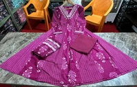 LCW 5705 *New lounch Cotton  A-line Kurta Pant Set  Hand work& embroidery* - Pink, 3XL-46