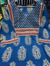 LCW 5707 New Heavy Pure Cotton Kurti With Pant 
 Sequence work  Dupatta - Blue, L-40