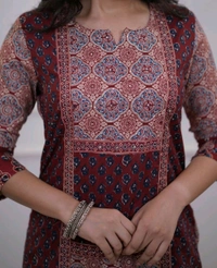 LCW 5709 *New beautiful Kurta Pant With  print dupatta sets Traditional wear Work Hand mirror work - Maroon, M-38