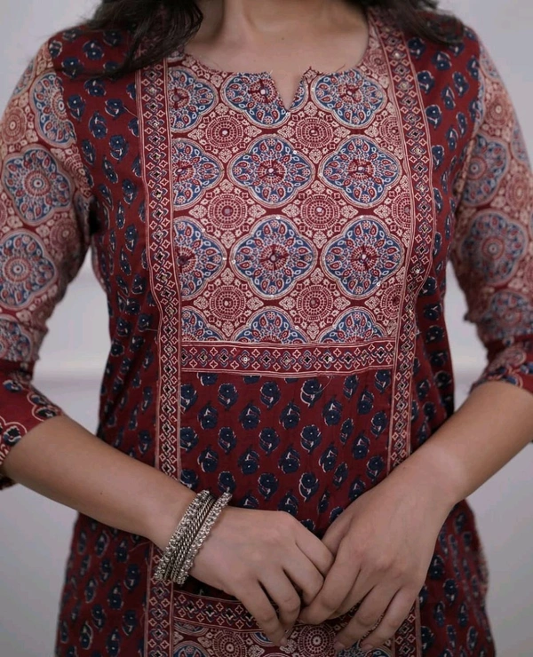 LCW 5709 *New beautiful Kurta Pant With  print dupatta sets Traditional wear Work Hand mirror work - Maroon, M-38