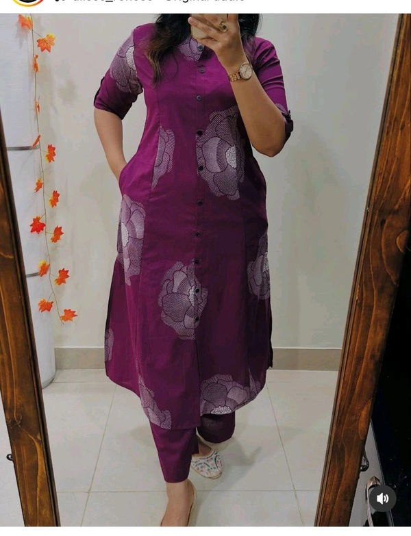 LCW 5711  Newest Jaipur print _cord -set 
*Featuring beautiful a line cord _set Jaipur print  border Design Less work Kurti with side pocket*
 - Purple, 2XL-44