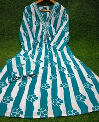 LCW 5723 New & Very  classy Look Pure Cotton Cord Set  - Blue, M-38