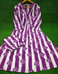 LCW 5723 New & Very  classy Look Pure Cotton Cord Set  - Purple, 2XL-44