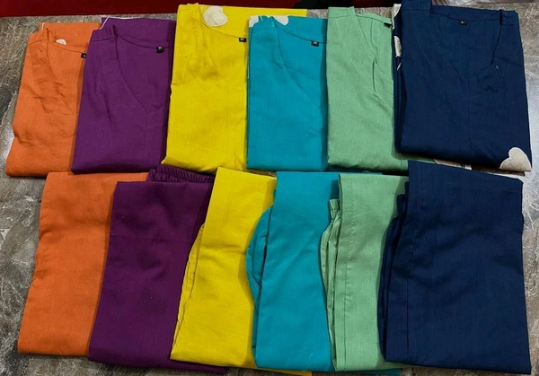 LCW 5736 Beautiful Cotton  cord-set Patch-work & embroidery  - Blue, 3XL-46