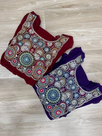 DSS 5740 PREMIUM READYMADE DESIGNER GEORGETTE  GOWN WITH BEAUTIFUL EMBROIDERY WORK  - Purple, 2XL-44