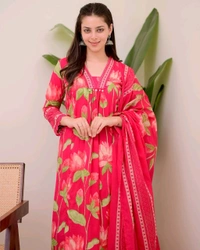 LCW 5748 New Heavy Cotton  Alia cut  kurta Duptta  set Less Work  with new style... - pink, L-40