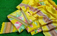 LCW 5748 New Heavy Cotton  Alia cut  kurta Duptta  set Less Work  with new style... - Yellow, L-40