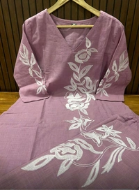 LCW 5750 New Cotton Slub Co-ord  Set With Embroidery Work  - baby  Pink, L-40
