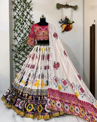 DSS 5756 Nee Beautiful digital print & *REAL MIRROR WORK Muslim Cotton & gota zari lace border Lehnga - 2XL-44