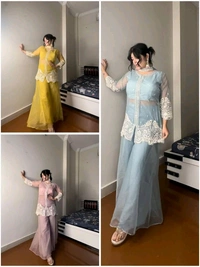 DSS 5757 New soft Organza With Sequnce Embroidery Work Plazzo Set  - Yellow, XL-42