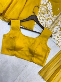 DSS 5757 New soft Organza With Sequnce Embroidery Work Plazzo Set  - Yellow, 2XL-44