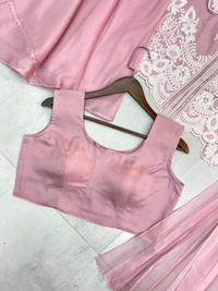 DSS 5757 New soft Organza With Sequnce Embroidery Work Plazzo Set  - Blush Pink, XL-42